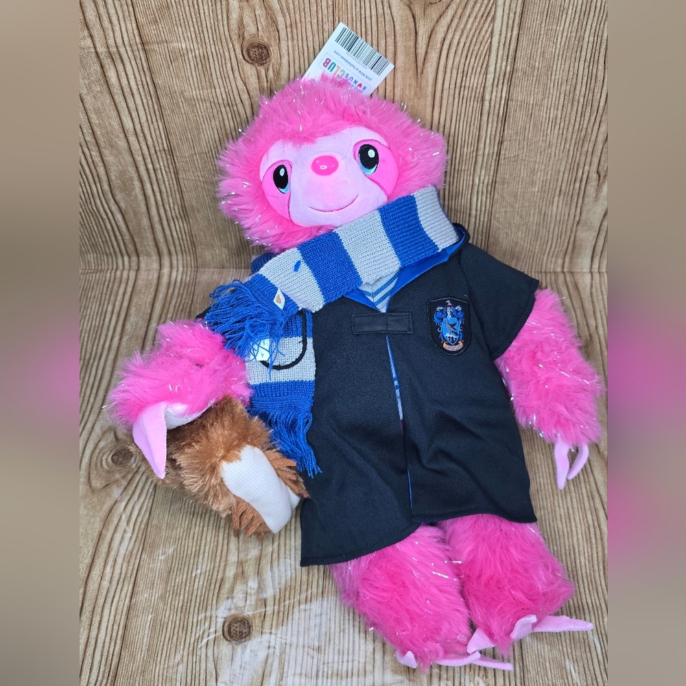 New Build-A-Bear Pink Sloth With Ravenclaw Costume